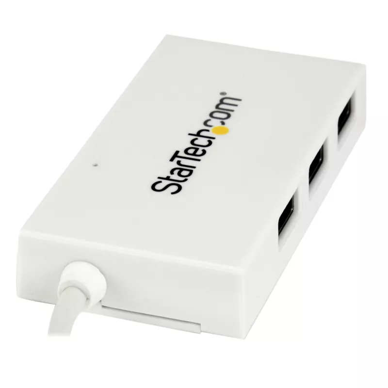 StarTech.com 4 prievadų USB C šakotuvas su 1x USB-C ir 3x USB-A prievadais (SuperSpeed 5 Gbps) - maitinamas per USB magistralę - nešiojamasis / nešiojamojo kompiuterio USB 3.0 adapteris-šakotuvas - USB 3.1 Gen 1 / USB 3.2 Gen 1 Type-C šakotuvas - baltas