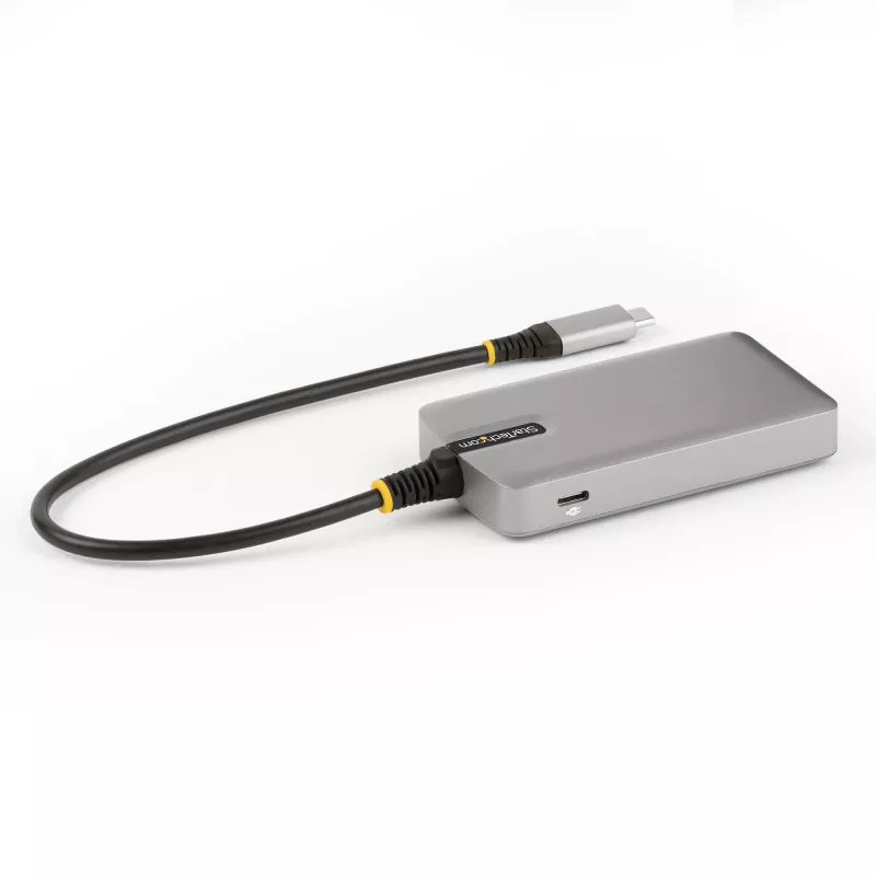 StarTech.com 4 prievadų USB-C šakotuvas su USB-C DP alt. režimo vaizdo išvestimi 4K 60Hz - 3x USB-A, 1x USB Type-C, 100W maitinimo tiekimas, USB 3.2 10Gbps, 30 cm laidas, nešiojamas USB šakotuvas