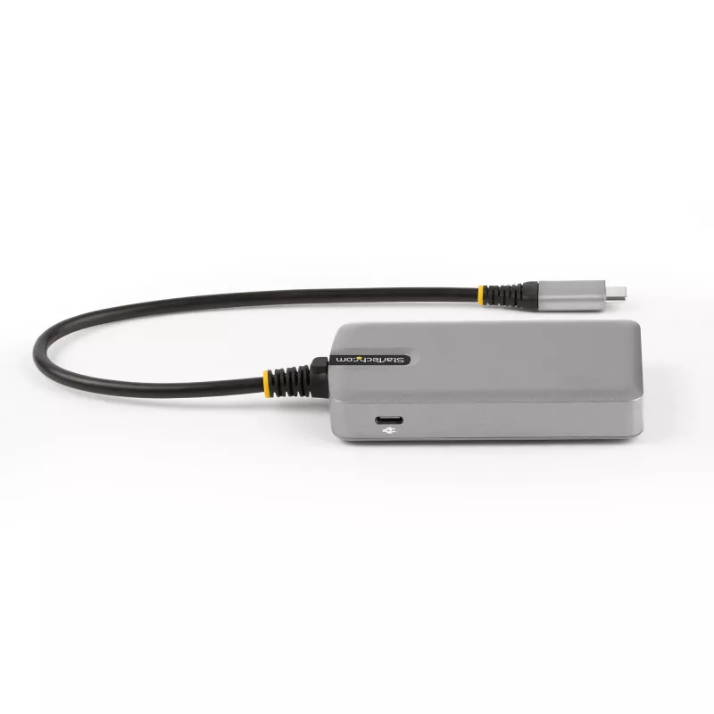 StarTech.com 4 prievadų USB-C šakotuvas su USB-C DP alt. režimo vaizdo išvestimi 4K 60Hz - 3x USB-A, 1x USB Type-C, 100W maitinimo tiekimas, USB 3.2 10Gbps, 30 cm laidas, nešiojamas USB šakotuvas