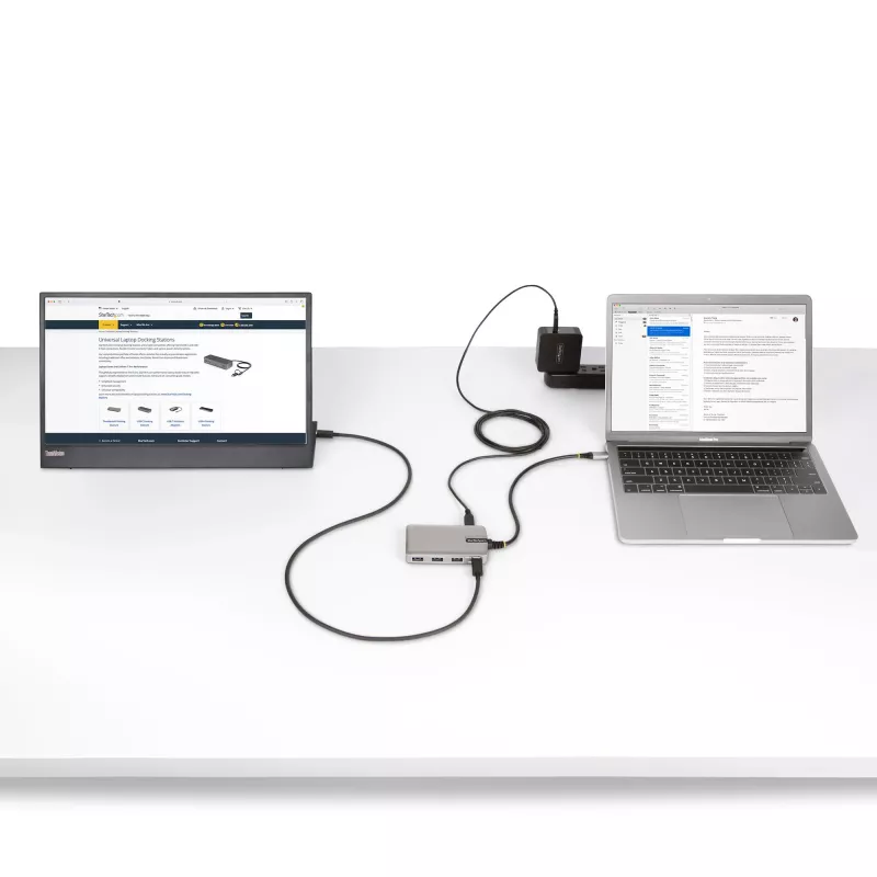 StarTech.com 4 prievadų USB-C šakotuvas su USB-C DP alt. režimo vaizdo išvestimi 4K 60Hz - 3x USB-A, 1x USB Type-C, 100W maitinimo tiekimas, USB 3.2 10Gbps, 30 cm laidas, nešiojamas USB šakotuvas