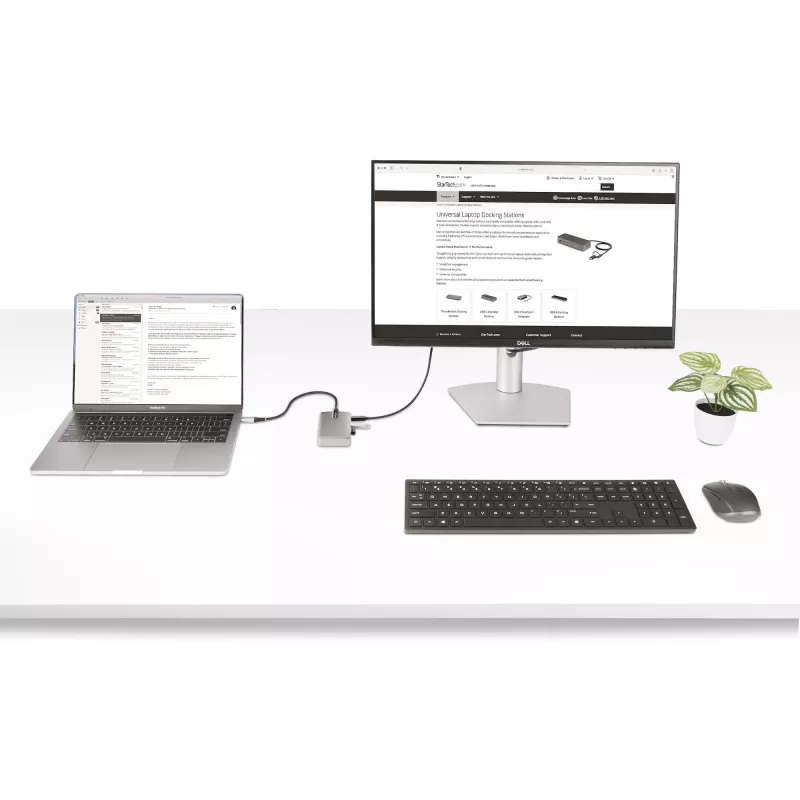 StarTech.com 4 prievadų USB-C šakotuvas su USB-C DP alt. režimo vaizdo išvestimi 4K 60Hz - 3x USB-A, 1x USB Type-C, 100W maitinimo tiekimas, USB 3.2 10Gbps, 30 cm laidas, nešiojamas USB šakotuvas