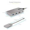 StarTech.com 4 prievadų USB-C šakotuvas su USB-C DP alt. režimo vaizdo išvestimi 4K 60Hz - 3x USB-A, 1x USB Type-C, 100W maitinimo tiekimas, USB 3.2 10Gbps, 30 cm laidas, nešiojamas USB šakotuvas