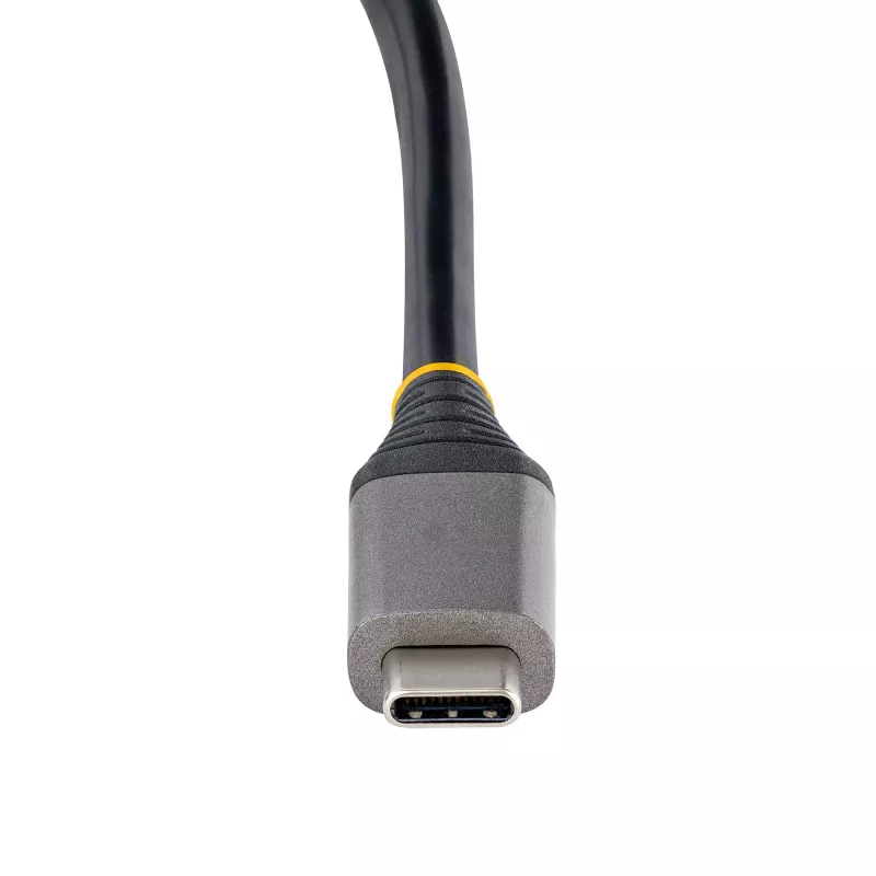 StarTech.com 4 prievadų USB-C šakotuvas, 4x USB-C prievadai, USB 3.2 Gen 2 (10 Gbit/s) – Nešiojamas USB C šakotuvas su 100 W maitinimo perdavimu – USB Type C šakotuvas su 12,6 col. / 32 cm apvyniojamu kabeliu