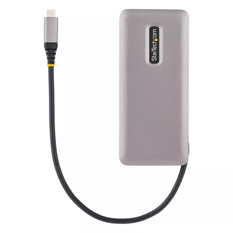 StarTech.com 4 prievadų USB-C šakotuvas, 4x USB-C prievadai, USB 3.2 Gen 2 (10 Gbit/s) – Nešiojamas USB C šakotuvas su 100 W maitinimo perdavimu – USB Type C šakotuvas su 12,6 col. / 32 cm apvyniojamu kabeliu