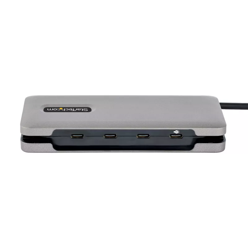 StarTech.com 4 prievadų USB-C šakotuvas, 4x USB-C prievadai, USB 3.2 Gen 2 (10 Gbit/s) – Nešiojamas USB C šakotuvas su 100 W maitinimo perdavimu – USB Type C šakotuvas su 12,6 col. / 32 cm apvyniojamu kabeliu