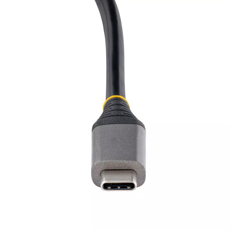 StarTech.com 4 prievadų USB-C šakotuvas, 4x USB-C prievadai, USB 3.2 Gen 2 (10 Gbit/s) – Nešiojamas USB C šakotuvas su 100 W maitinimo perdavimu – USB Type C šakotuvas su 12,6 col. / 32 cm apvyniojamu kabeliu