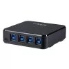 StarTech.com 4 į 4 USB 3.0 periferinių įrenginių bendrinimo komutatorius, 5 Gbit/s, Micro-USB Type-B, juodas, plastikinis, CE, FCC, REACH, 0–40 °C