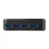 StarTech.com 4 į 4 USB 3.0 periferinių įrenginių bendrinimo komutatorius, 5 Gbit/s, Micro-USB Type-B, juodas, plastikinis, CE, FCC, REACH, 0–40 °C