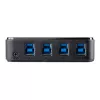 StarTech.com 4 į 4 USB 3.0 periferinių įrenginių bendrinimo komutatorius, 5 Gbit/s, Micro-USB Type-B, juodas, plastikinis, CE, FCC, REACH, 0–40 °C