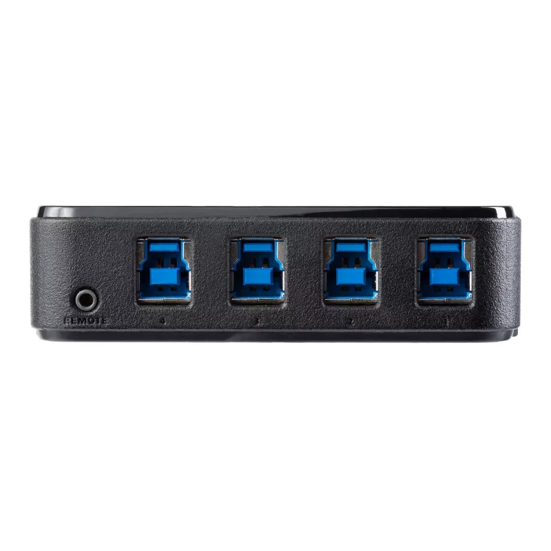 StarTech.com 4 į 4 USB 3.0 periferinių įrenginių bendrinimo komutatorius, 5 Gbit/s, Micro-USB Type-B, juodas, plastikinis, CE, FCC, REACH, 0–40 °C