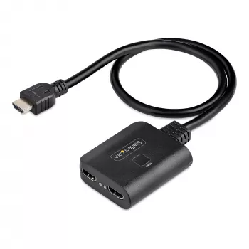 StarTech.com 2 prievadų HDMI dalytuvas, 4K 60Hz HDMI 2.0 vaizdas, 4K HDMI dalytuvas 1 į 2 išvestis, 1x2 HDMI ekrano/išvesties dalytuvas, HDR/HDCP, 20 colių (50 cm) įmontuotas HDMI kabelis