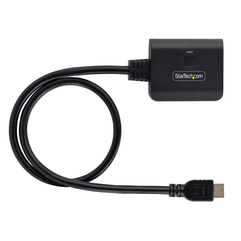 StarTech.com 2 prievadų HDMI dalytuvas, 4K 60Hz HDMI 2.0 vaizdas, 4K HDMI dalytuvas 1 į 2 išvestis, 1x2 HDMI ekrano/išvesties dalytuvas, HDR/HDCP, 20 colių (50 cm) įmontuotas HDMI kabelis