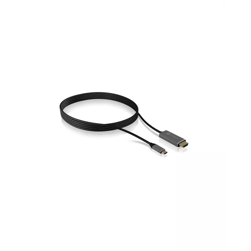 ICY BOX IB-CB020-C HDMI kabelis 1,8 m HDMI A tipo (standartinis) juoda, sidabrinė