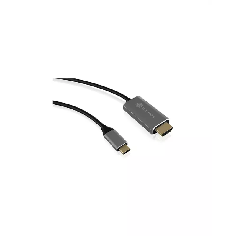 ICY BOX IB-CB020-C HDMI kabelis 1,8 m HDMI A tipo (standartinis) juoda, sidabrinė
