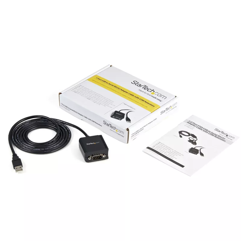 StarTech.com 1 prievado FTDI USB į nuoseklųjį RS232 adapterio kabelis su COM išlaikymu