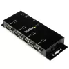“StarTech.com” 4 prievadų USB į DB9 RS232 nuosekliojo ryšio adapterio šakotuvas – pramoninis DIN bėgelio ir sieninio montavimo