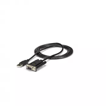 StarTech.com 1.8 m 1 prievado USB – serijinis RS232 adapteris, FTDI DB9 serijinis DCE adapterio kabelis, nulinis modemas, USB 2.0 – TAA