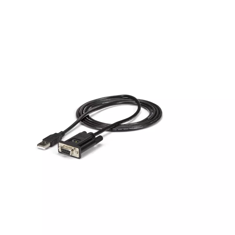 StarTech.com 1.8 m 1 prievado USB – serijinis RS232 adapteris, FTDI DB9 serijinis DCE adapterio kabelis, nulinis modemas, USB 2.0 – TAA