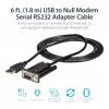 StarTech.com 1.8 m 1 prievado USB – serijinis RS232 adapteris, FTDI DB9 serijinis DCE adapterio kabelis, nulinis modemas, USB 2.0 – TAA