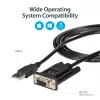 StarTech.com 1.8 m 1 prievado USB – serijinis RS232 adapteris, FTDI DB9 serijinis DCE adapterio kabelis, nulinis modemas, USB 2.0 – TAA