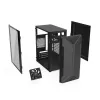 PC korpusas KRUX Astro Cube Juoda — kubo formos korpusas, palaiko micro ATX / mini‑ITX, 1 × 3,5 colio + 2 × 2,5 colio nišos, šoninis langas, maks. maitinimo blokas 28 cm, maks. aušintuvo aukštis 136 mm