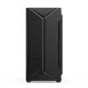 PC korpusas KRUX Astro Cube Juoda — kubo formos korpusas, palaiko micro ATX / mini‑ITX, 1 × 3,5 colio + 2 × 2,5 colio nišos, šoninis langas, maks. maitinimo blokas 28 cm, maks. aušintuvo aukštis 136 mm