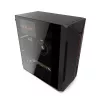 PC korpusas KRUX Astro Cube Juoda — kubo formos korpusas, palaiko micro ATX / mini‑ITX, 1 × 3,5 colio + 2 × 2,5 colio nišos, šoninis langas, maks. maitinimo blokas 28 cm, maks. aušintuvo aukštis 136 mm