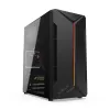 PC korpusas KRUX Astro Cube Juoda — kubo formos korpusas, palaiko micro ATX / mini‑ITX, 1 × 3,5 colio + 2 × 2,5 colio nišos, šoninis langas, maks. maitinimo blokas 28 cm, maks. aušintuvo aukštis 136 mm