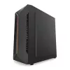PC korpusas KRUX Astro Cube Juoda — kubo formos korpusas, palaiko micro ATX / mini‑ITX, 1 × 3,5 colio + 2 × 2,5 colio nišos, šoninis langas, maks. maitinimo blokas 28 cm, maks. aušintuvo aukštis 136 mm