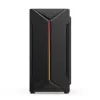 PC korpusas KRUX Astro Cube Juoda — kubo formos korpusas, palaiko micro ATX / mini‑ITX, 1 × 3,5 colio + 2 × 2,5 colio nišos, šoninis langas, maks. maitinimo blokas 28 cm, maks. aušintuvo aukštis 136 mm