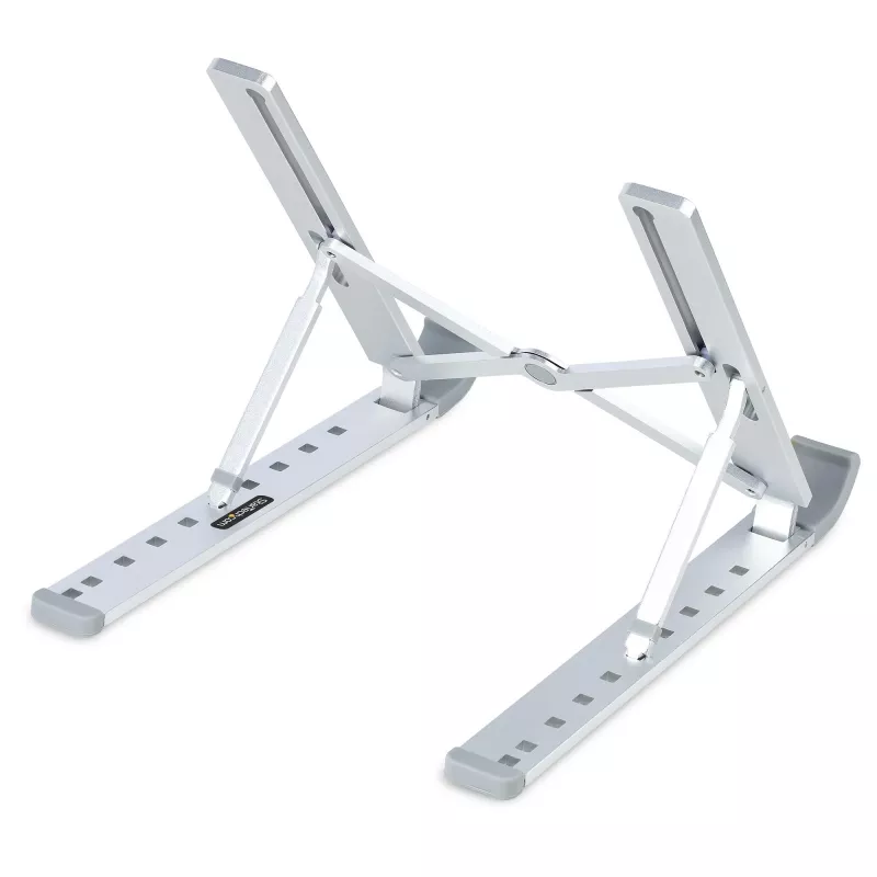 StarTech.com Sulankstomas nešiojamojo kompiuterio pakėlimo stovas, nešiojamas ergonominis aukščio reguliavimo stovas, ventiliuojamas aliuminio rėmas, atlaiko 22 svarus (10 kg), pakreipiamas / pakeliamas / pasviręs nešiojamųjų kompiuterių / planšečių stovas, sulankstoma konstrukcija