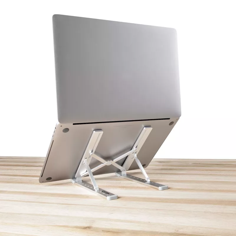 StarTech.com Sulankstomas nešiojamojo kompiuterio pakėlimo stovas, nešiojamas ergonominis aukščio reguliavimo stovas, ventiliuojamas aliuminio rėmas, atlaiko 22 svarus (10 kg), pakreipiamas / pakeliamas / pasviręs nešiojamųjų kompiuterių / planšečių stovas, sulankstoma konstrukcija
