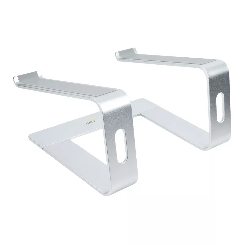 StarTech.com nešiojamojo kompiuterio stovas stalui, atlaiko 5 kg/11 svarų, aliuminis, sidabrinis, ergonomiškas nešiojamojo kompiuterio pakėlimo stovas, nešiojamas nešiojamojo kompiuterio laikiklis, kompiuterio stovas, skirtas Macbook Air/Pro, Dell XPS, Lenovo