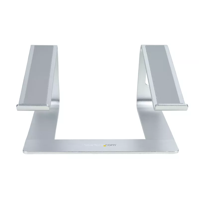 StarTech.com nešiojamojo kompiuterio stovas stalui, atlaiko 5 kg/11 svarų, aliuminis, sidabrinis, ergonomiškas nešiojamojo kompiuterio pakėlimo stovas, nešiojamas nešiojamojo kompiuterio laikiklis, kompiuterio stovas, skirtas Macbook Air/Pro, Dell XPS, Lenovo