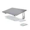 StarTech.com nešiojamojo kompiuterio stovas stalui, atlaiko 5 kg/11 svarų, aliuminis, sidabrinis, ergonomiškas nešiojamojo kompiuterio pakėlimo stovas, nešiojamas nešiojamojo kompiuterio laikiklis, kompiuterio stovas, skirtas Macbook Air/Pro, Dell XPS, Lenovo