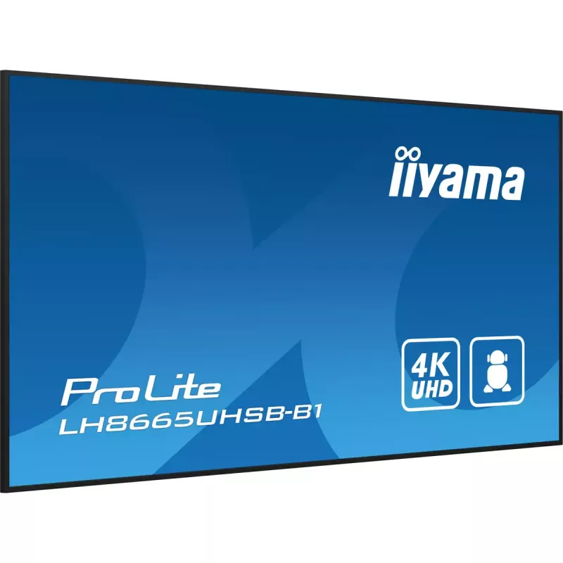 iiyama LH8665UHSB-B1 Skelbimų ekranas Kiosko dizainas 2,18 m (86 colių) LED Wi-Fi 800 cd/m² 4K Ultra HD Juodas Integruotas procesorius Android 11 24/7