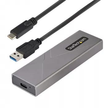 StarTech.com USB-C 10Gbps į M.2 NVMe arba M.2 SATA SSD korpusas – įrankių nereikalaujantis išorinis M.2 PCIe/SATA NGFF SSD aliuminis dėklas – USB Type-C ir USB Type-A prijungimo laidai – palaiko 2230/2242/2260/2280