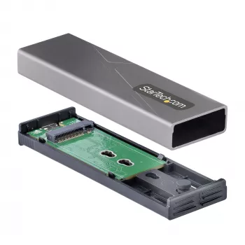 StarTech.com USB-C 10Gbps į M.2 NVMe arba M.2 SATA SSD korpusas – įrankių nereikalaujantis išorinis M.2 PCIe/SATA NGFF SSD aliuminis dėklas – USB Type-C ir USB Type-A prijungimo laidai – palaiko 2230/2242/2260/2280