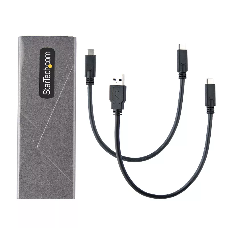 StarTech.com USB-C 10Gbps į M.2 NVMe arba M.2 SATA SSD korpusas – įrankių nereikalaujantis išorinis M.2 PCIe/SATA NGFF SSD aliuminis dėklas – USB Type-C ir USB Type-A prijungimo laidai – palaiko 2230/2242/2260/2280