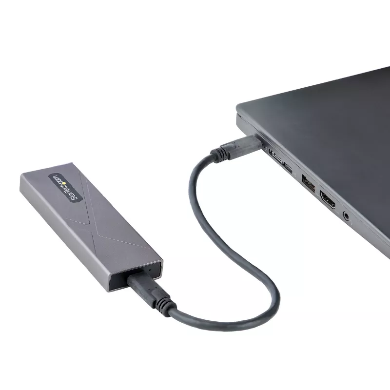 StarTech.com USB-C 10Gbps į M.2 NVMe arba M.2 SATA SSD korpusas – įrankių nereikalaujantis išorinis M.2 PCIe/SATA NGFF SSD aliuminis dėklas – USB Type-C ir USB Type-A prijungimo laidai – palaiko 2230/2242/2260/2280