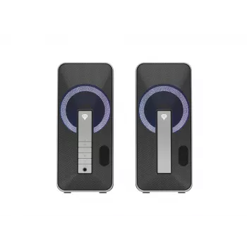 GENESIS Helium 100 BT RGB garsiakalbių rinkinys 10 W Kompiuteriui/Nešiojamam kompiuteriui Juoda, Sidabrinė 2.0 kanalai Bluetooth