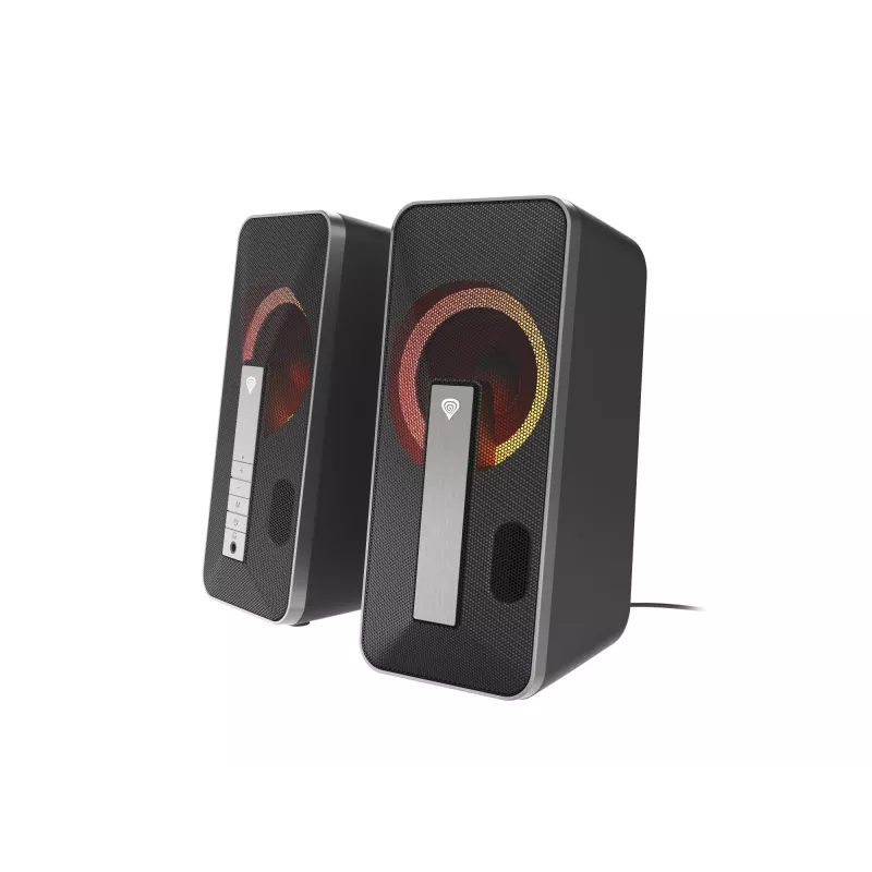 GENESIS Helium 100 BT RGB garsiakalbių rinkinys 10 W Kompiuteriui/Nešiojamam kompiuteriui Juoda, Sidabrinė 2.0 kanalai Bluetooth