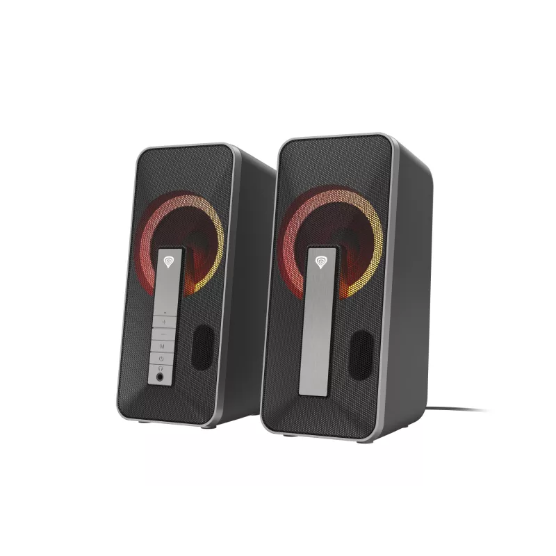 GENESIS Helium 100 BT RGB garsiakalbių rinkinys 10 W Kompiuteriui/Nešiojamam kompiuteriui Juoda, Sidabrinė 2.0 kanalai Bluetooth