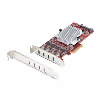 StarTech.com 4 prievadų USB Type-C PCIe kortelė, USB 3.2 10 Gbps, USB-C PCI Express išplėtimo kortelė, 4 nepriklausomi USB valdikliai, Windows/Linux/macOS, atitinka TAA