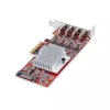 StarTech.com 4 prievadų USB Type-C PCIe kortelė, USB 3.2 10 Gbps, USB-C PCI Express išplėtimo kortelė, 4 nepriklausomi USB valdikliai, Windows/Linux/macOS, atitinka TAA