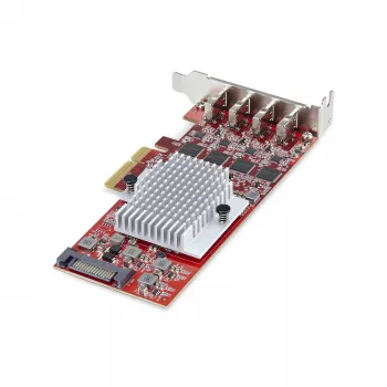 StarTech.com 4 prievadų USB Type-C PCIe kortelė, USB 3.2 10 Gbps, USB-C PCI Express išplėtimo kortelė, 4 nepriklausomi USB valdikliai, Windows/Linux/macOS, atitinka TAA