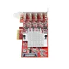 StarTech.com 4 prievadų USB Type-C PCIe kortelė, USB 3.2 10 Gbps, USB-C PCI Express išplėtimo kortelė, 4 nepriklausomi USB valdikliai, Windows/Linux/macOS, atitinka TAA