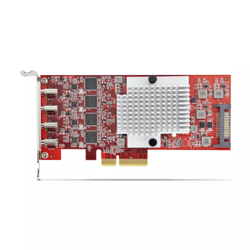 StarTech.com 4 prievadų USB Type-C PCIe kortelė, USB 3.2 10 Gbps, USB-C PCI Express išplėtimo kortelė, 4 nepriklausomi USB valdikliai, Windows/Linux/macOS, atitinka TAA