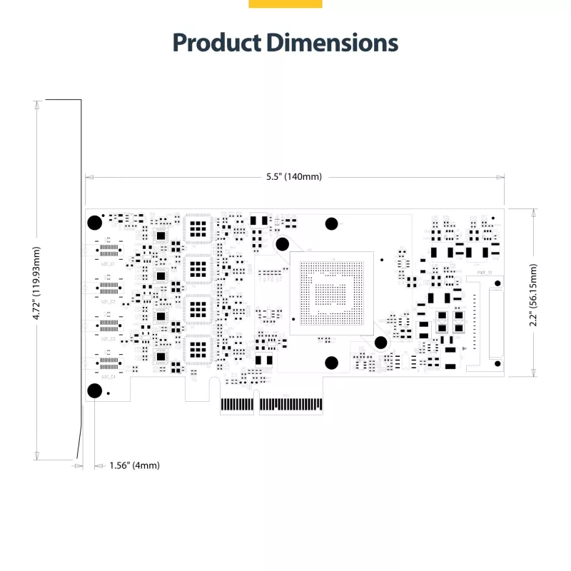 StarTech.com 4 prievadų USB Type-C PCIe kortelė, USB 3.2 10 Gbps, USB-C PCI Express išplėtimo kortelė, 4 nepriklausomi USB valdikliai, Windows/Linux/macOS, atitinka TAA