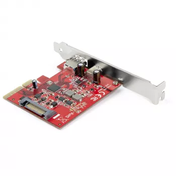 StarTech.com 2 prievadų 10 Gbps USB-A ir USB-C PCIe kortelė – USB 3.1 Gen 2 PCI Express Type C/A prieglobos valdiklio kortelės adapteris – USB 3.2 Gen 2x1 PCIe plėtotės pridėtinė kortelė – Windows, macOS, Linux